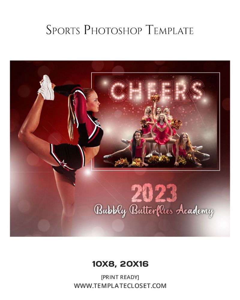 Cheerleader Team Print Ready Sports Photoshop Poster