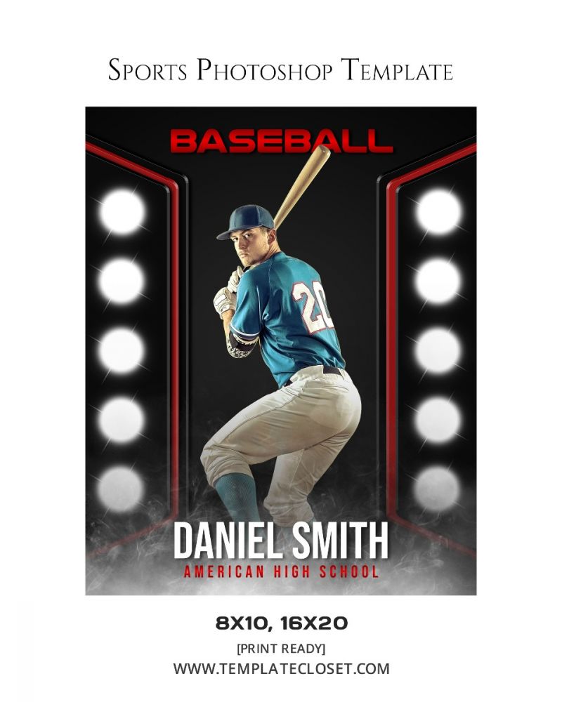Daniel Smith - Baseball Light Effect Ready To Print Template
