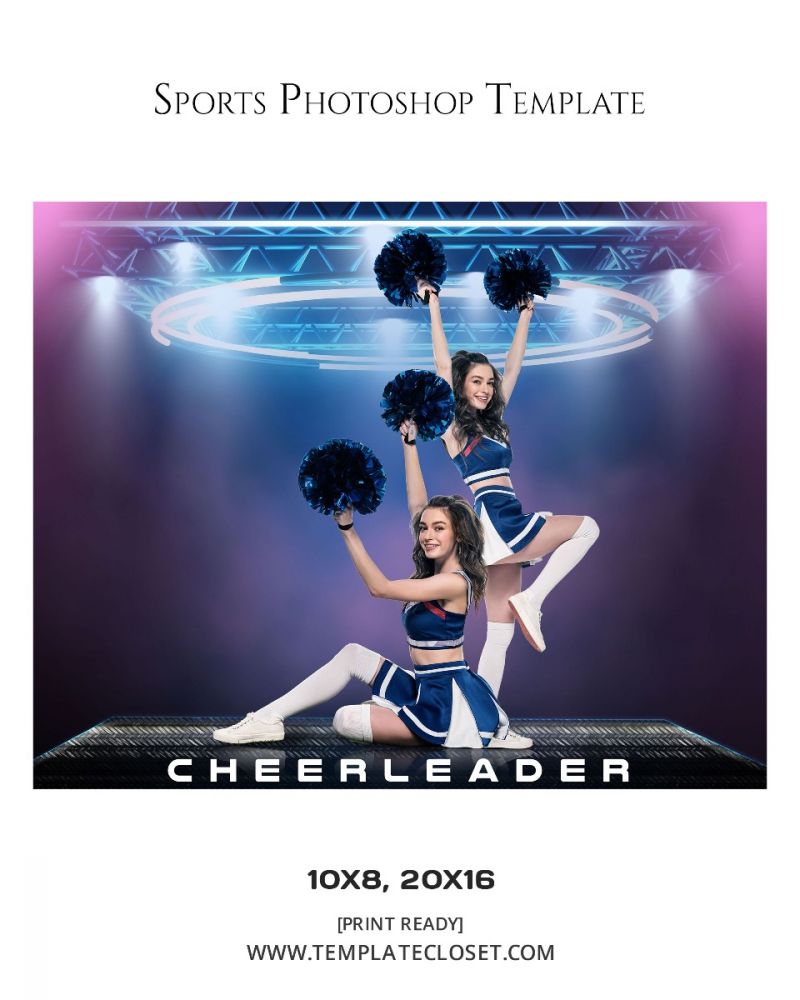 Cheerleader Moves Ready To Print Photoshop Template