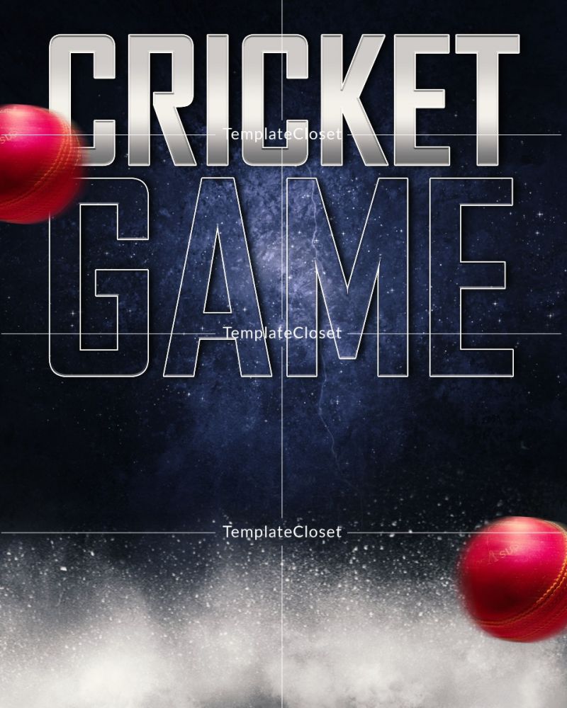 Cricket Print Ready Sports Photoshop Template
