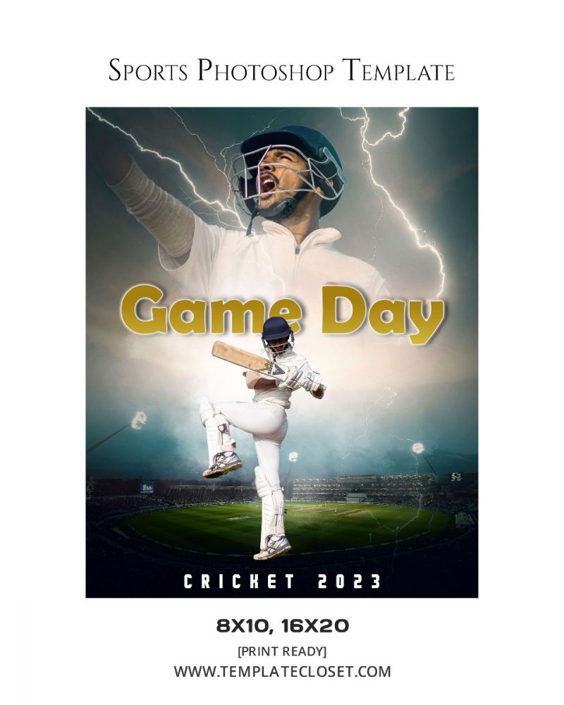 Cricket Print Ready Sports Photoshop Template