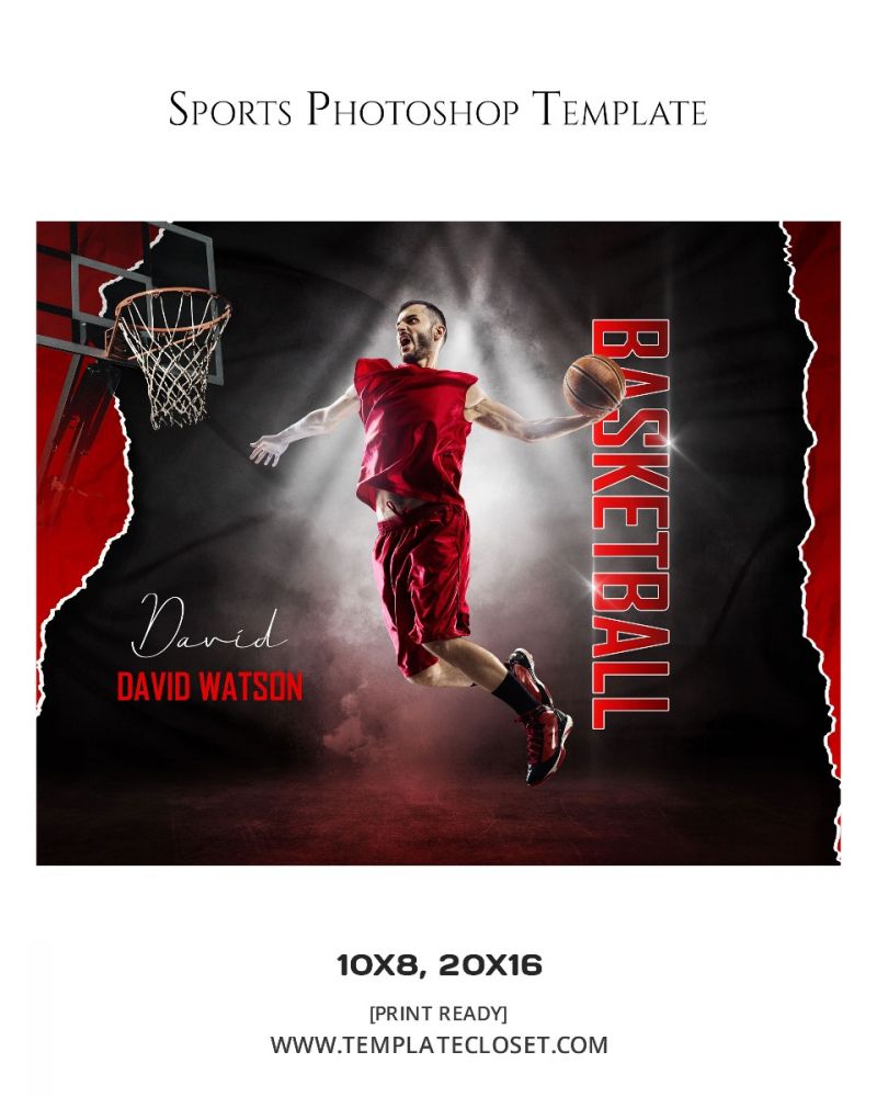 Basketball Signature Effect Layered Sports Template