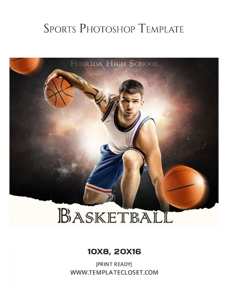 Basketball Florida High School Photoshop Template