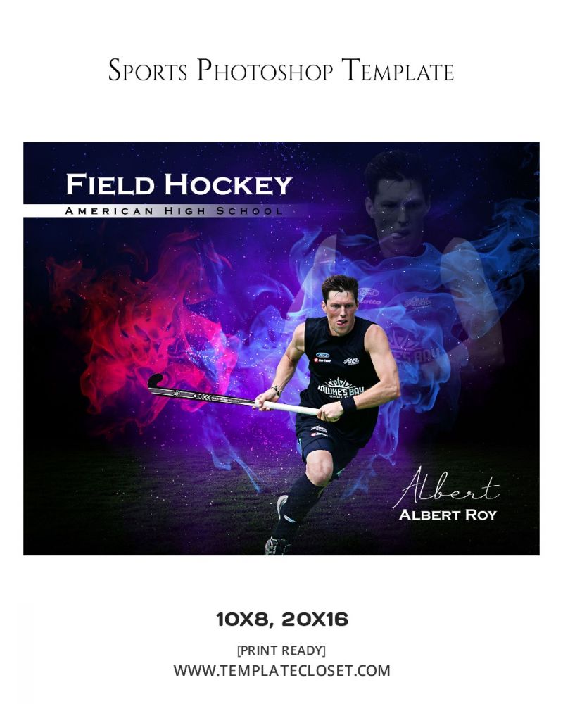 Best Field Hockey Color Effect Print Ready Photoshop Template