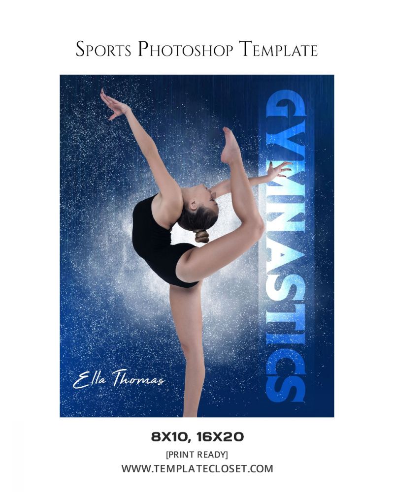 Gymnastics Signature Effect Layered Photoshop Template