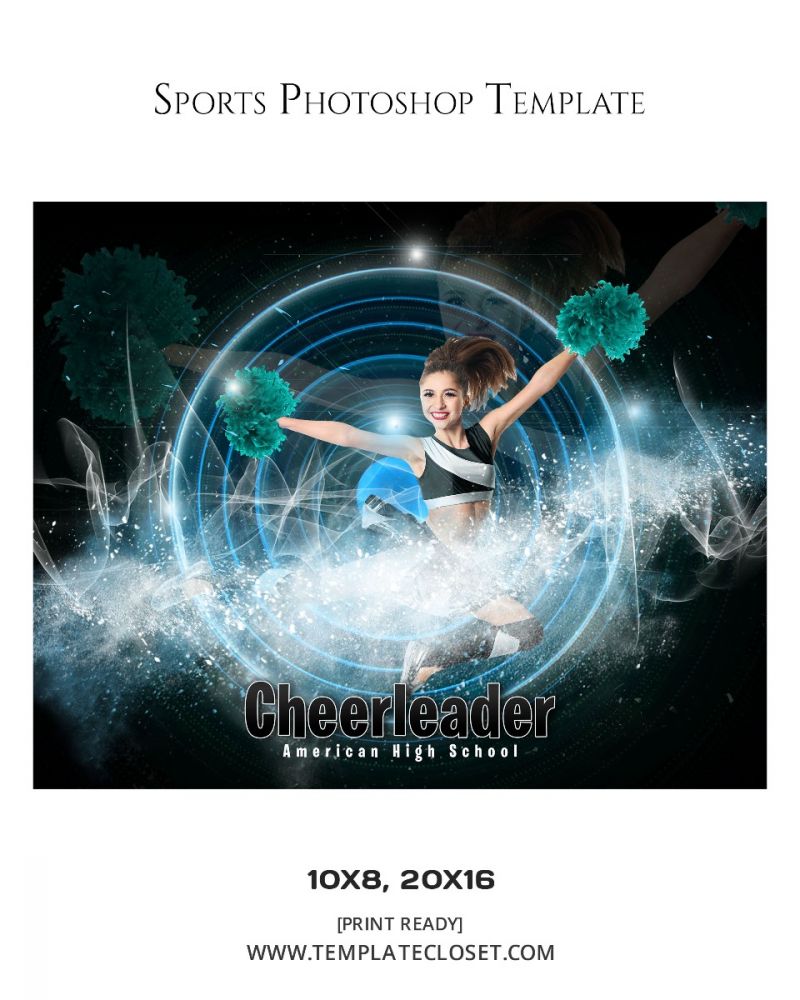 Cheerleader Customizable Sports Photoshop Template