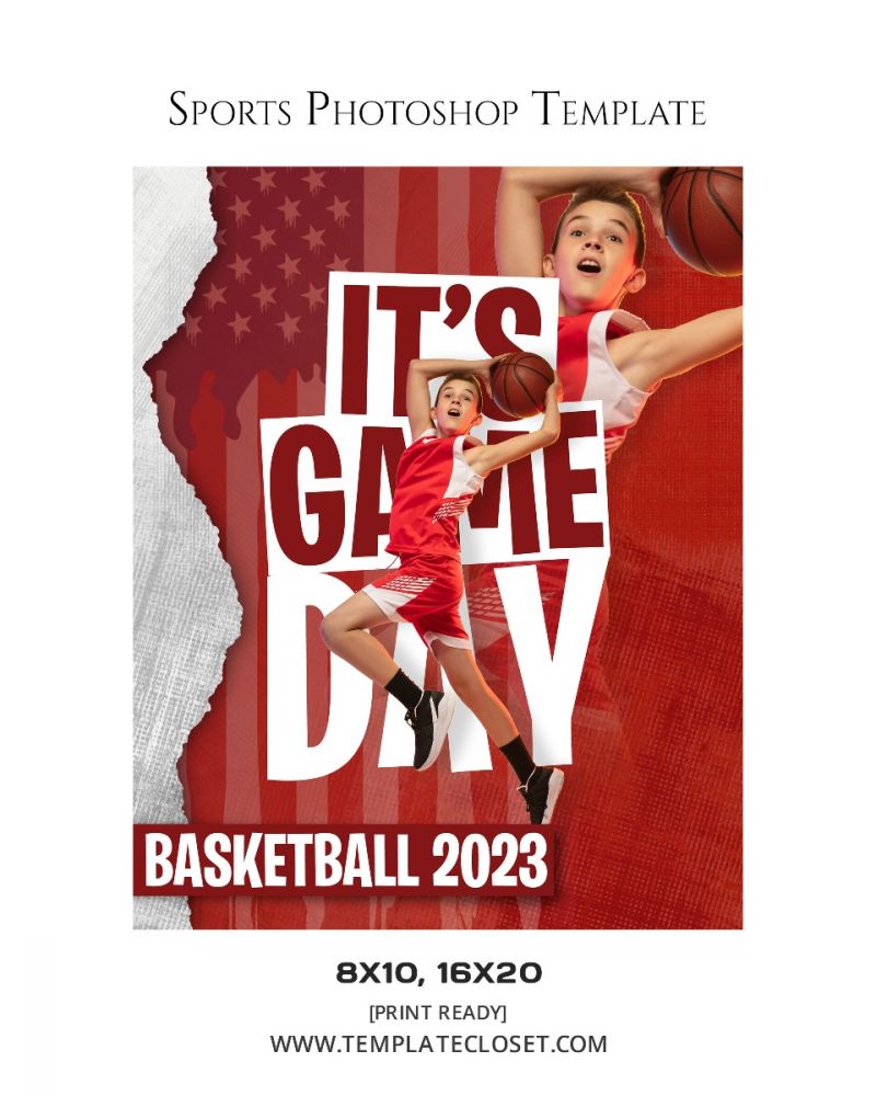 Basketball - Game Day 2023 Sports Photography Template