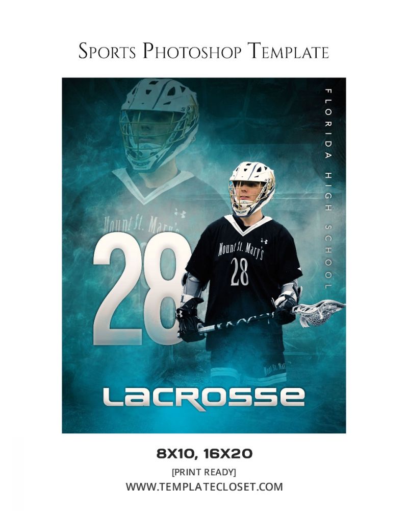 Lacrosse Memory Mate Print Ready Sports Photography Template