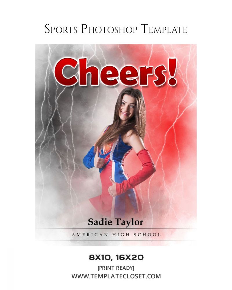 Cheerleader Print Ready Sports Photography Poster