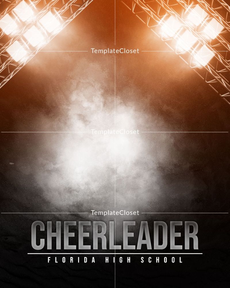 Cheerleader Light Effect Print Ready Sports Photoshop Poster