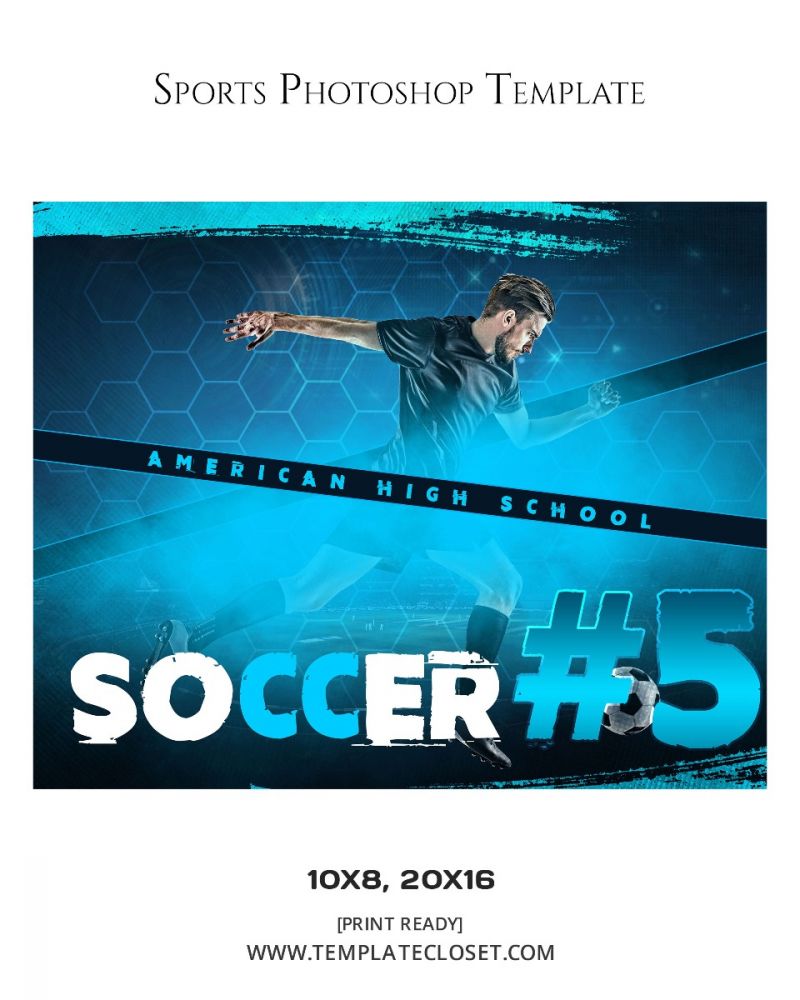 Soccer Background Effect Print Ready Sports Photoshop Template