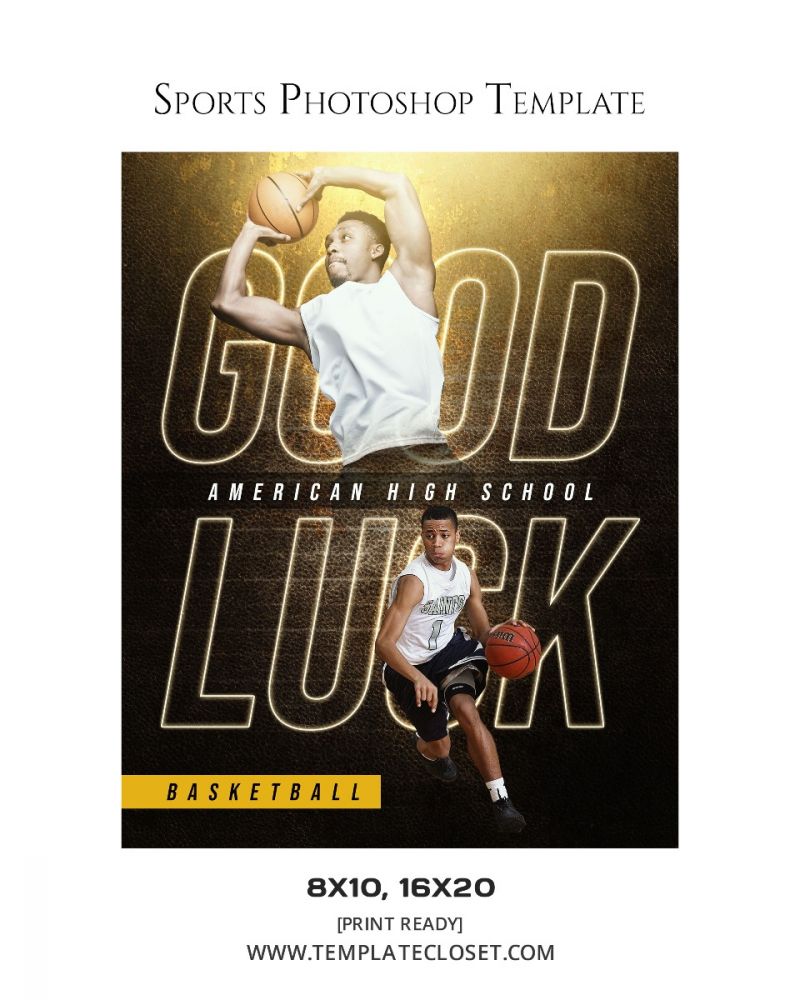 Good Luck - Basketball Moves Photoshop Template