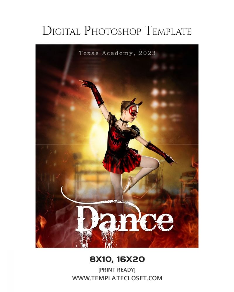 Dance On The Fire - Digital Photoshop Template