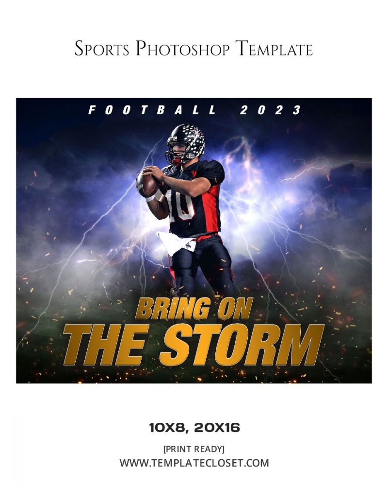 Football The Storm Effect Sports Photoshop Layered Template