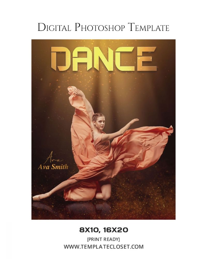 Dance Signature Effect Digital Photoshop Template