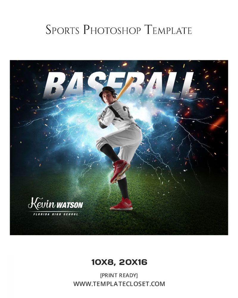 Kevin Watson - Baseball Strom Effect Sports Layered Template