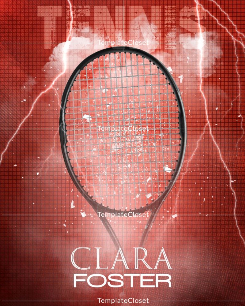 Clara Foster - Tennis Sports Photoshop Layered Template
