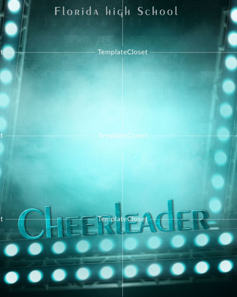 Cheerleader Picture Frame Ready To Print Template