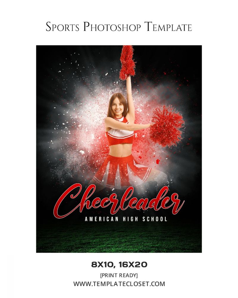 Cheerleader Sparkle Customized Photoshop Poster