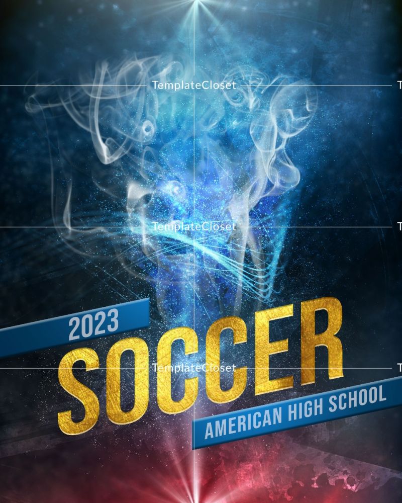 Soccer American High School Sports Photoshop Template