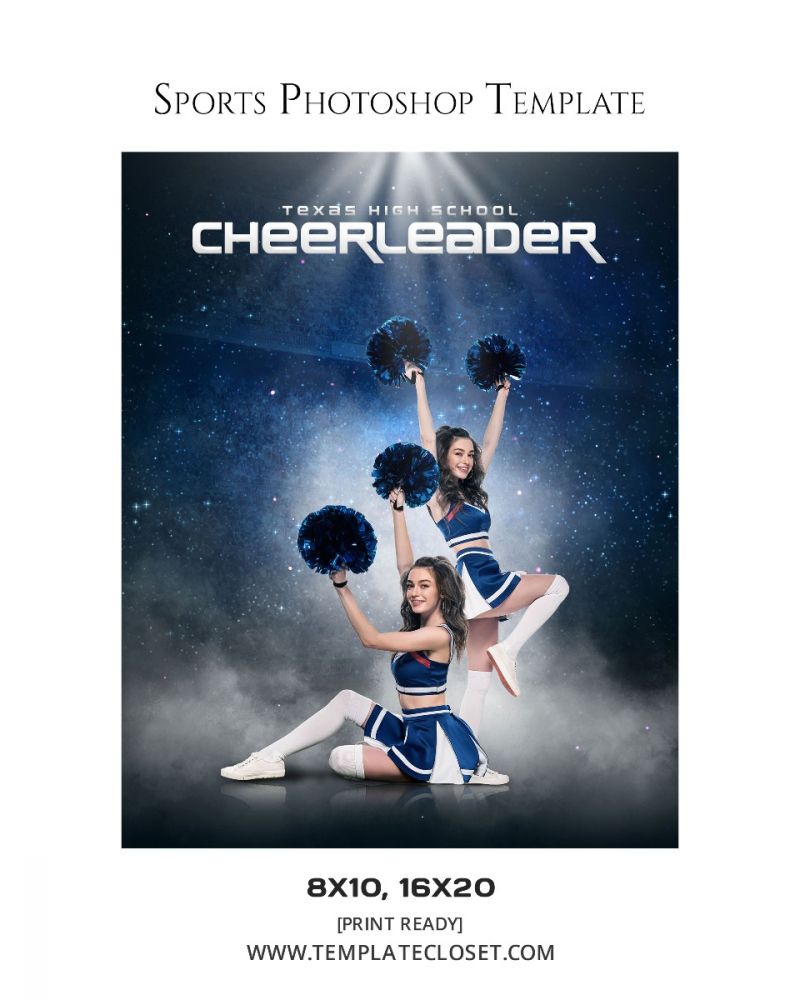 Cheerleader Texas High School Sports Photography Template