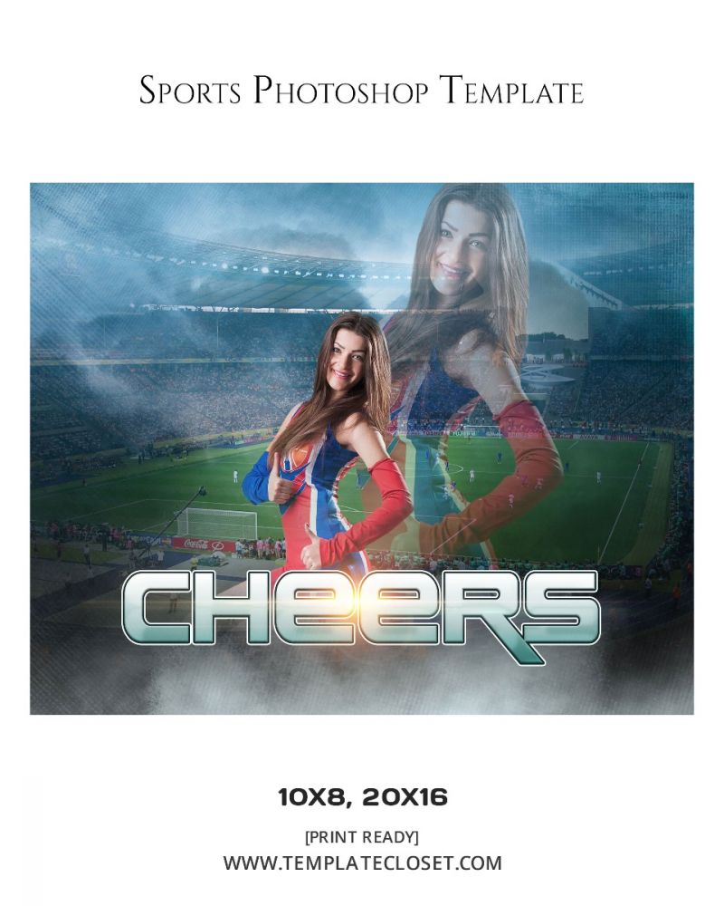 Cheerleader 3D Effect Customized Photography Template