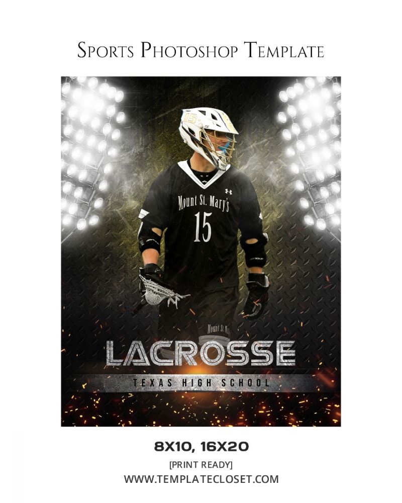 Lacrosse Light Effect Customized Sports Photoshop Template