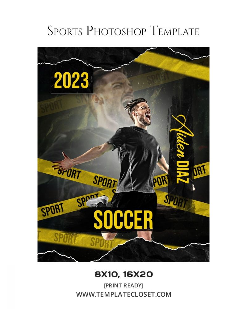 Soccer Sports Print Ready Photoshop Poster