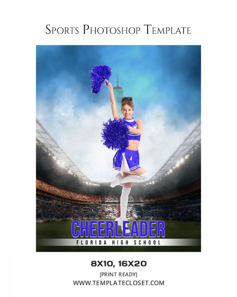 3D Effect Cheerleader Sport Photoshop Poster