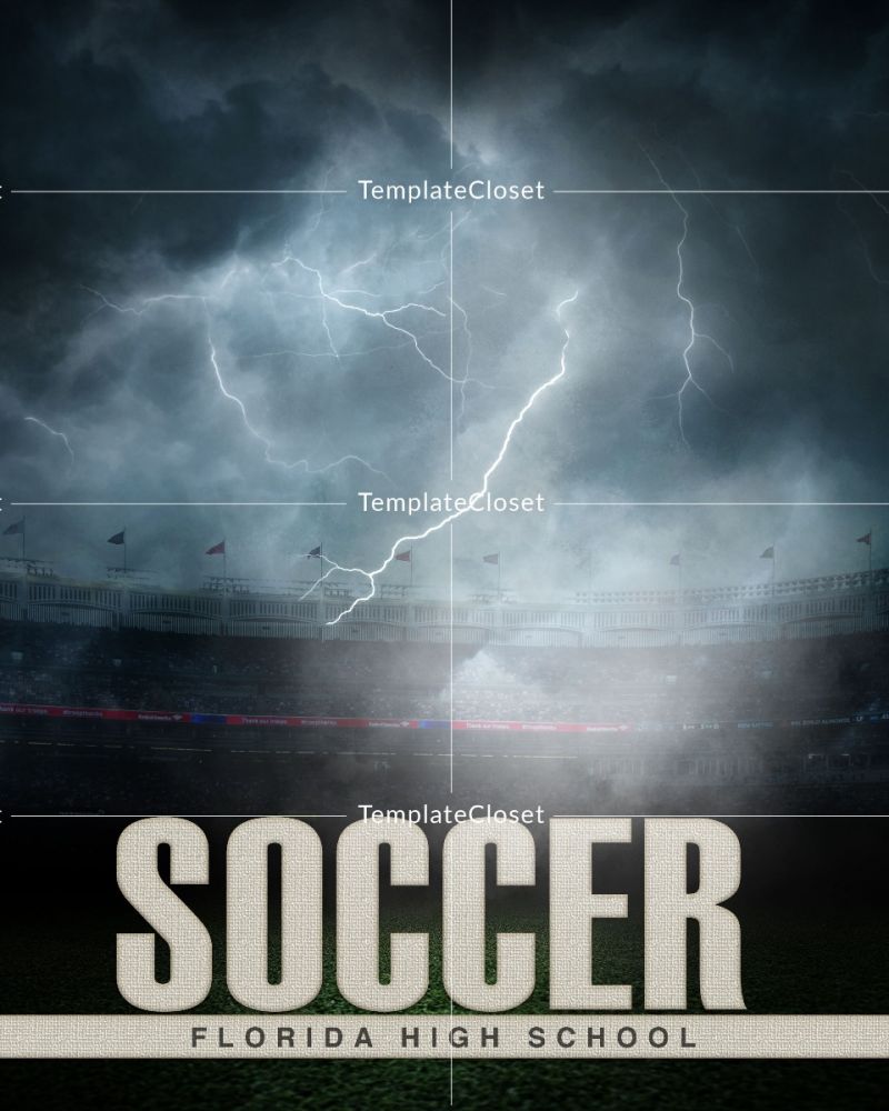 Customized Soccer Thunder Effect Photoshop Template