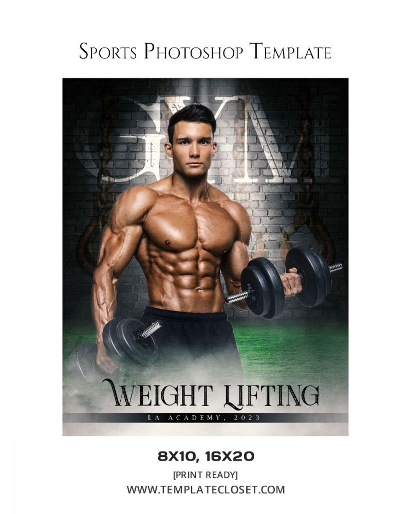 Gym - Weight Lifting Enliven Effect Photoshop Template