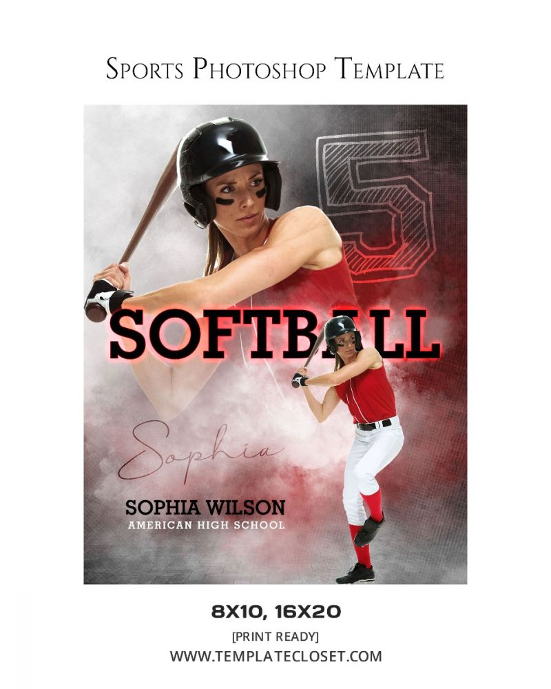 Sophia Wilson - Softball Memory Mate Photography Poster