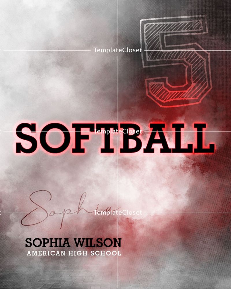 Sophia Wilson - Softball Memory Mate Photography Poster