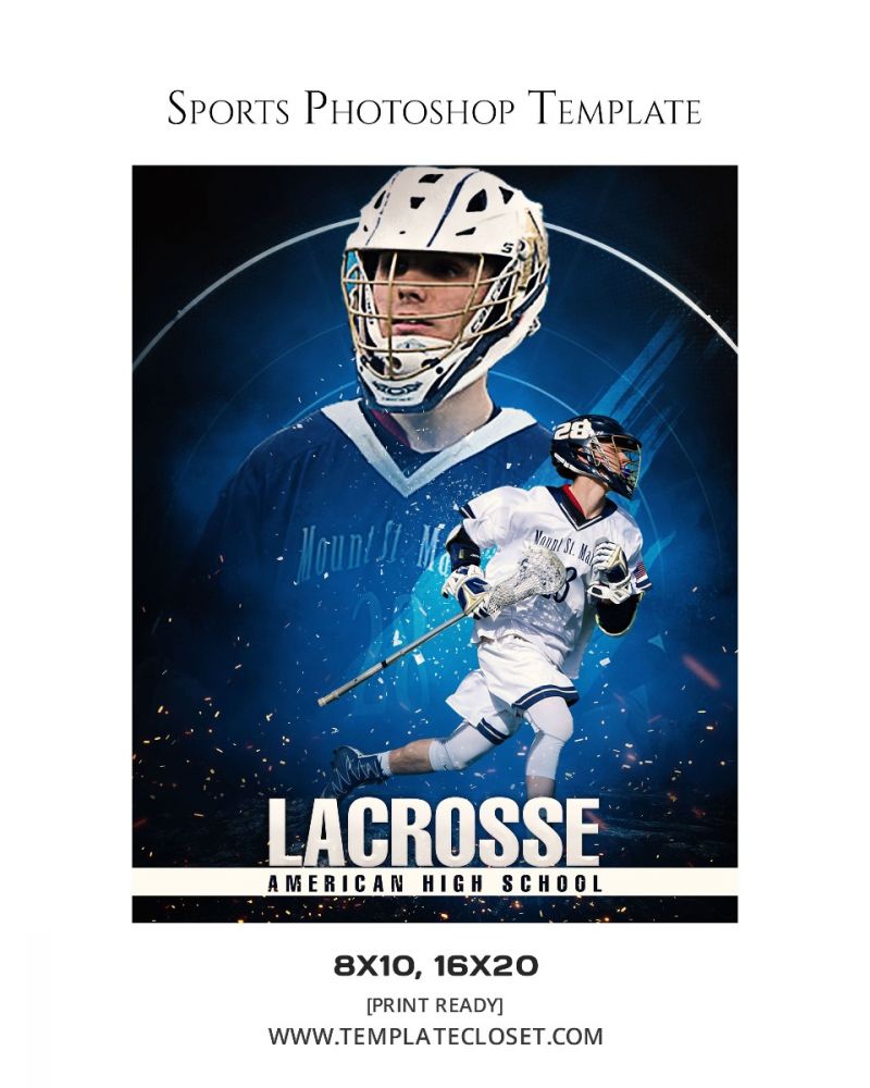 Lacrosse Memory Mate American Sports Photoshop Template