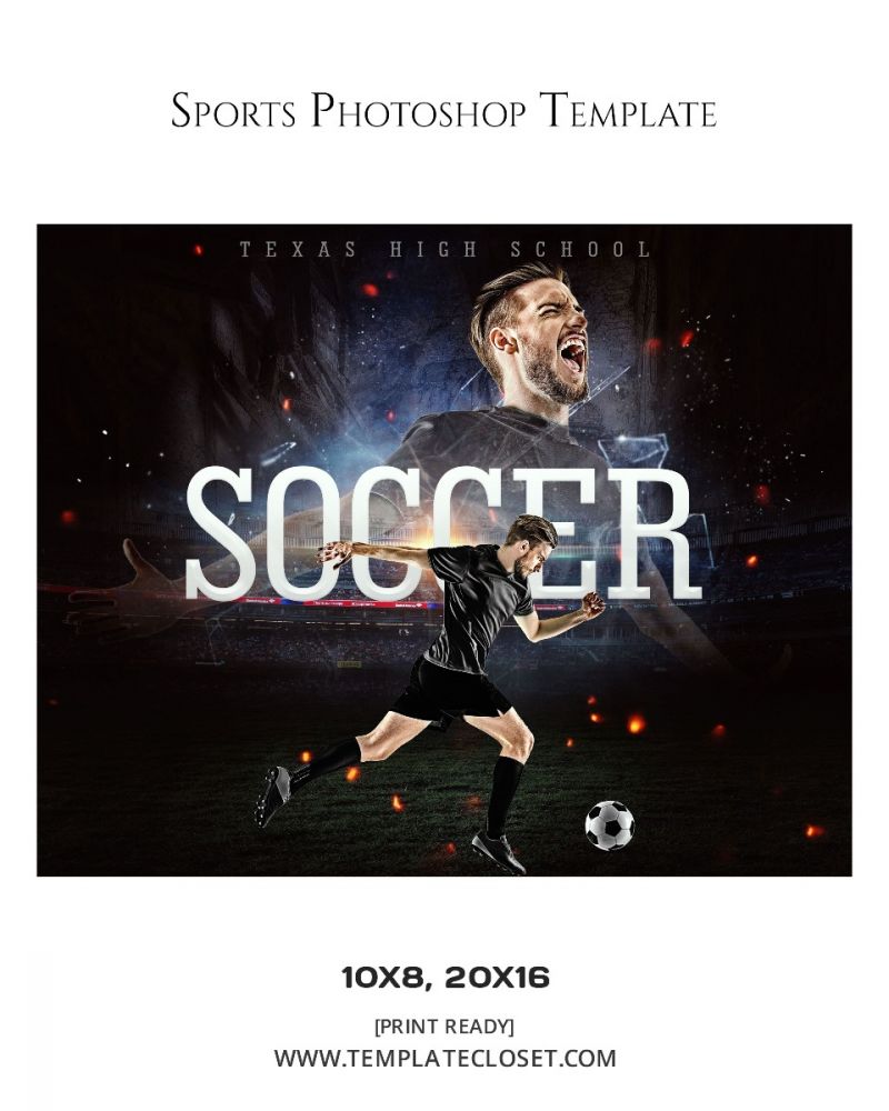 Soccer Memory Mate Print Ready Sports Photography Template