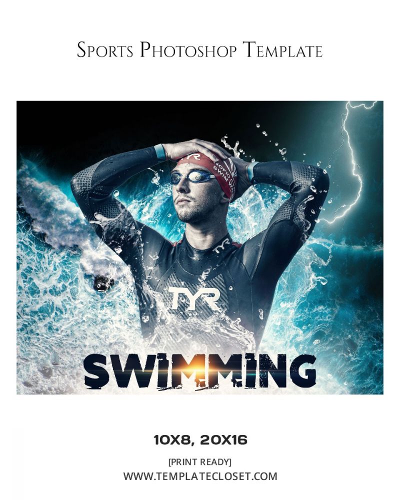 Swimming Customized Sports Photography Poster