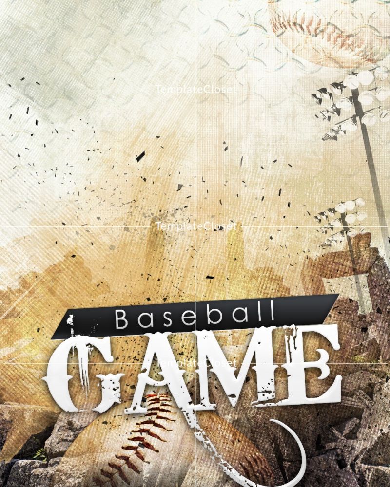 Baseball Game Print Ready Sports Photoshop Template