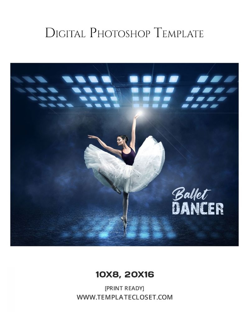 Ballet Dancer Light Effect Digital Photography Template