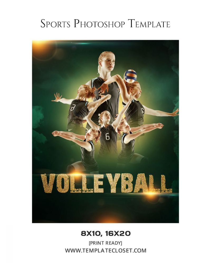 Volleyball Moves Customized Sports Layered Photography Template