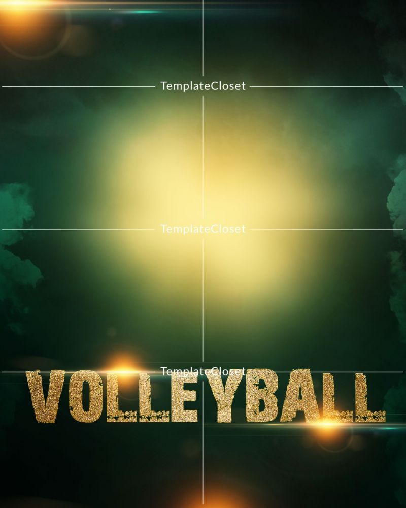Volleyball Light Effect Photoshop Layered Photography Template