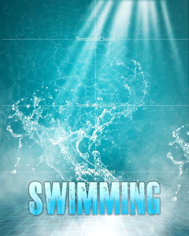 Swimming Memory Mate Sports Layered Poster