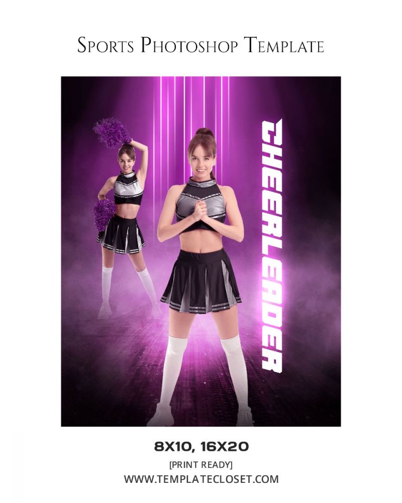 Cheerleader Duo Customized Photography Template
