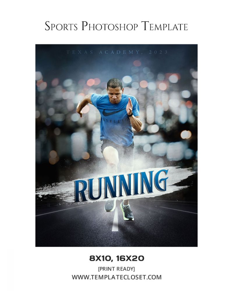 Running Print Ready Sports Layered Photography Template