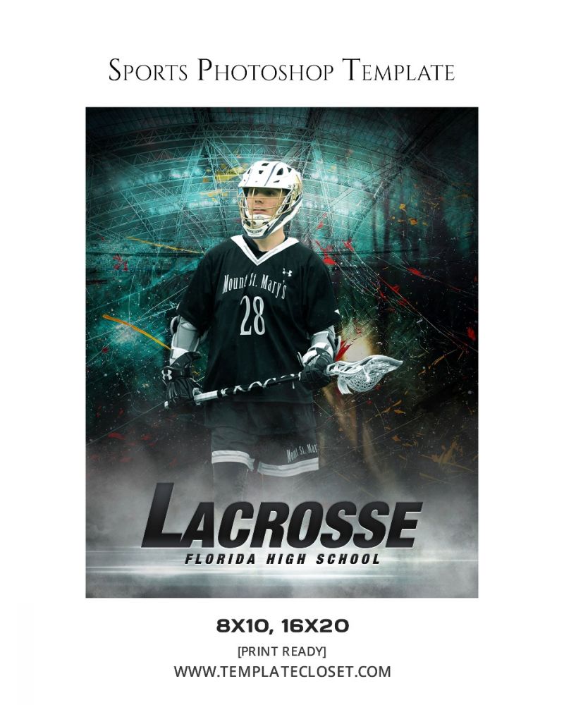 Fully Customized Lacrosse Layered Sports Photography Template