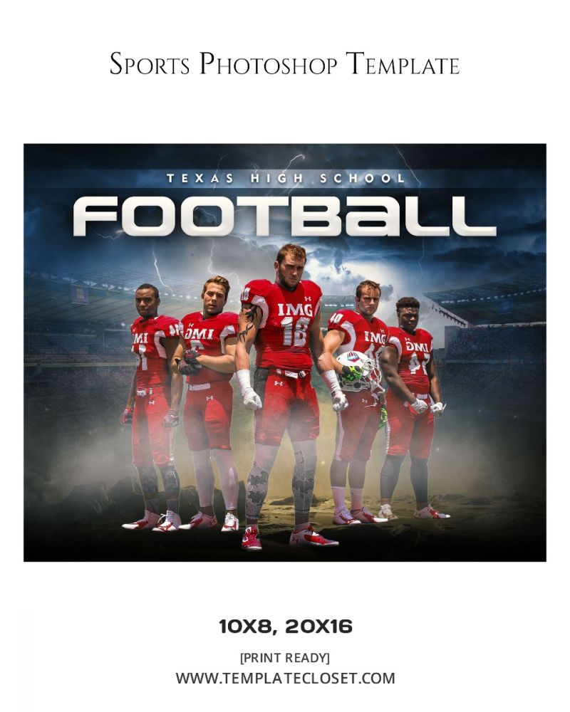 Football Texas High School Team Customizable Photography Template