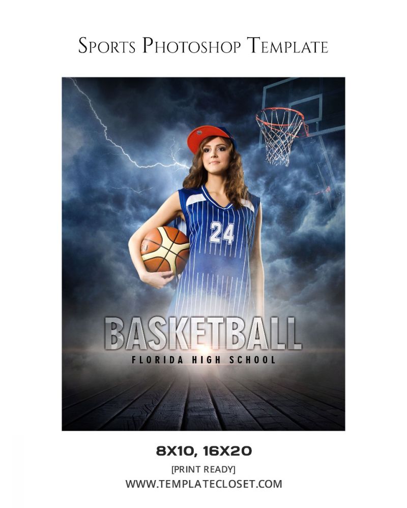 Basketball Girl Enliven Effect Sports Poster