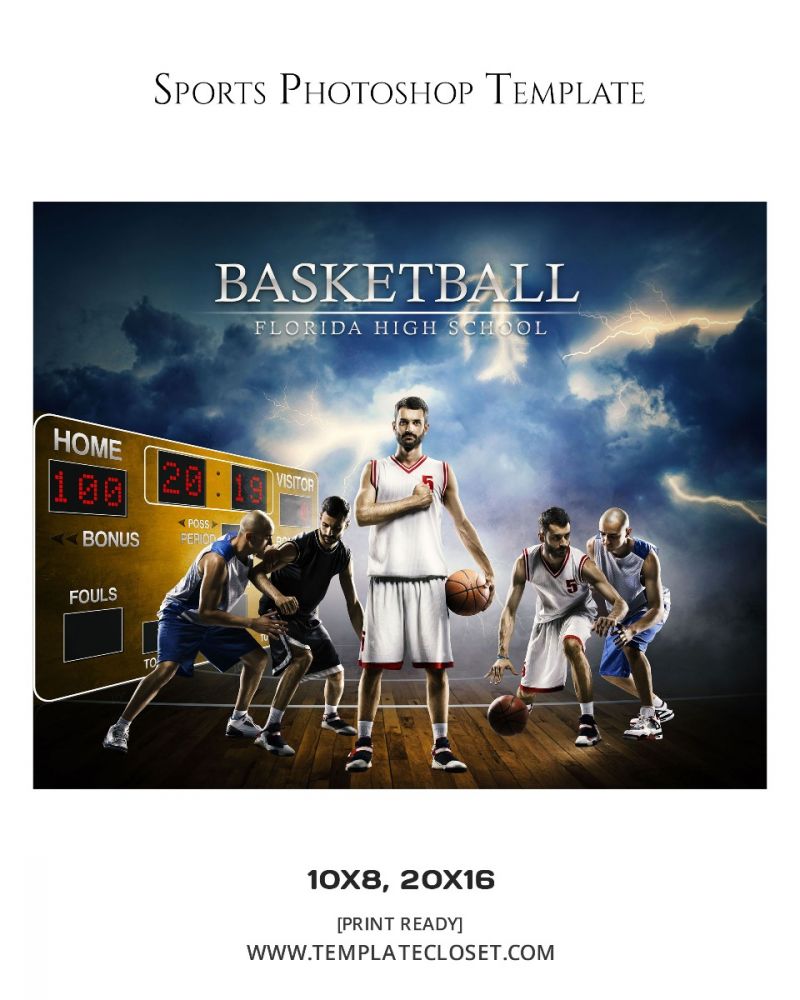 Basketball Sports Board Photography Template