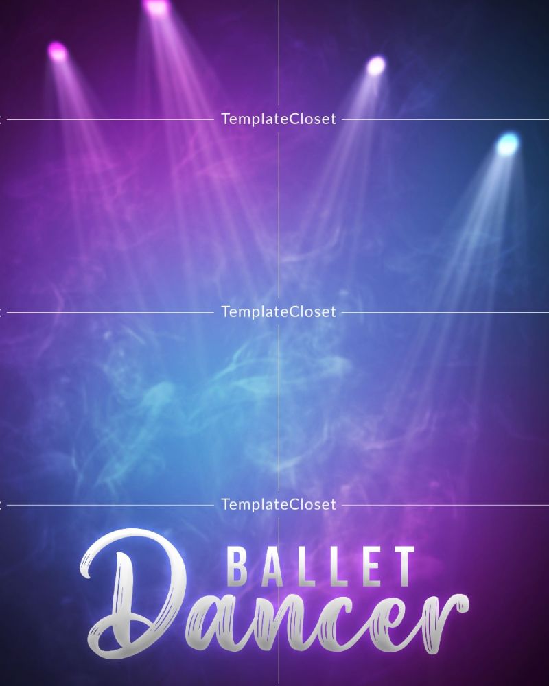 Ballet Dancer Light Effect Print Ready Digital Template