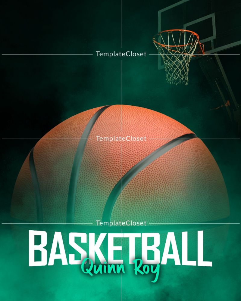 Quinn Roy - Basketball Customized Sports Photoshop Layered Template