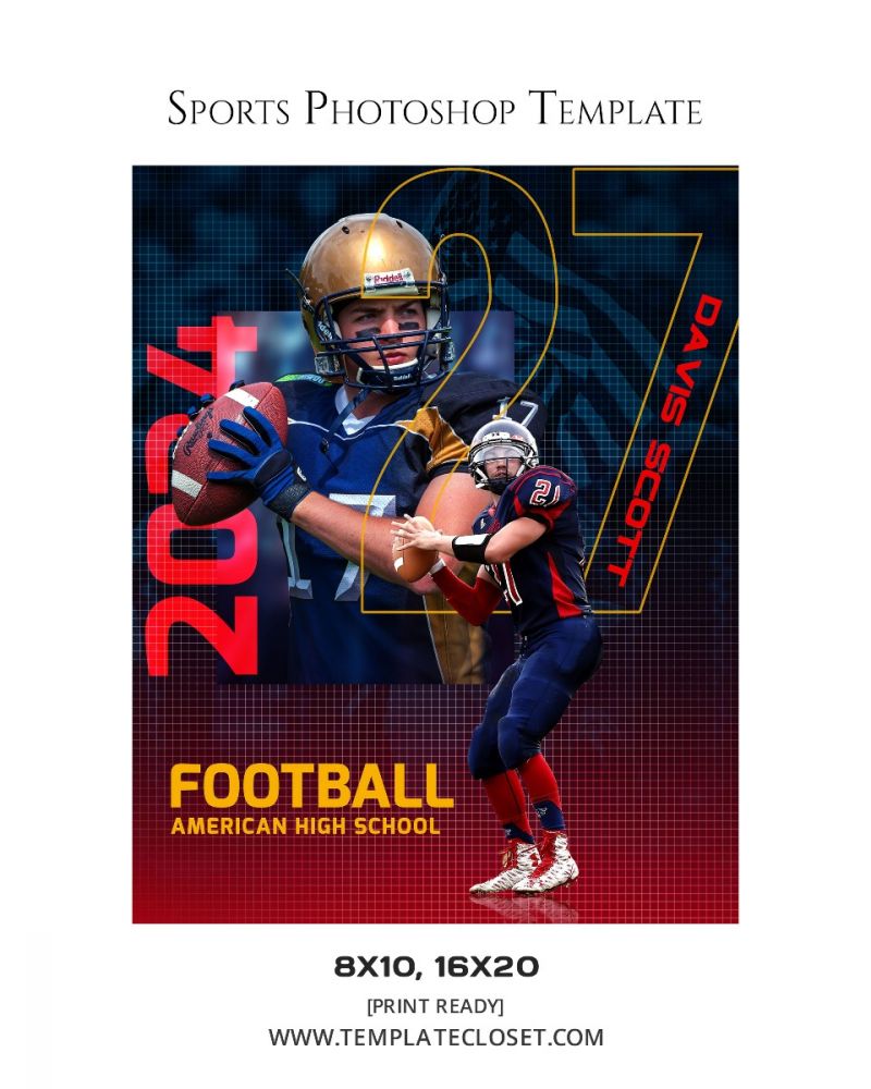 FootballNoOnehasEverDrownedInSweatPhotographyTemplate@templatecloset.com